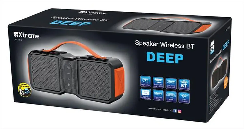XTREME - SPEAKER WIRELESS BT DEEP-NERO/ARANCIONE