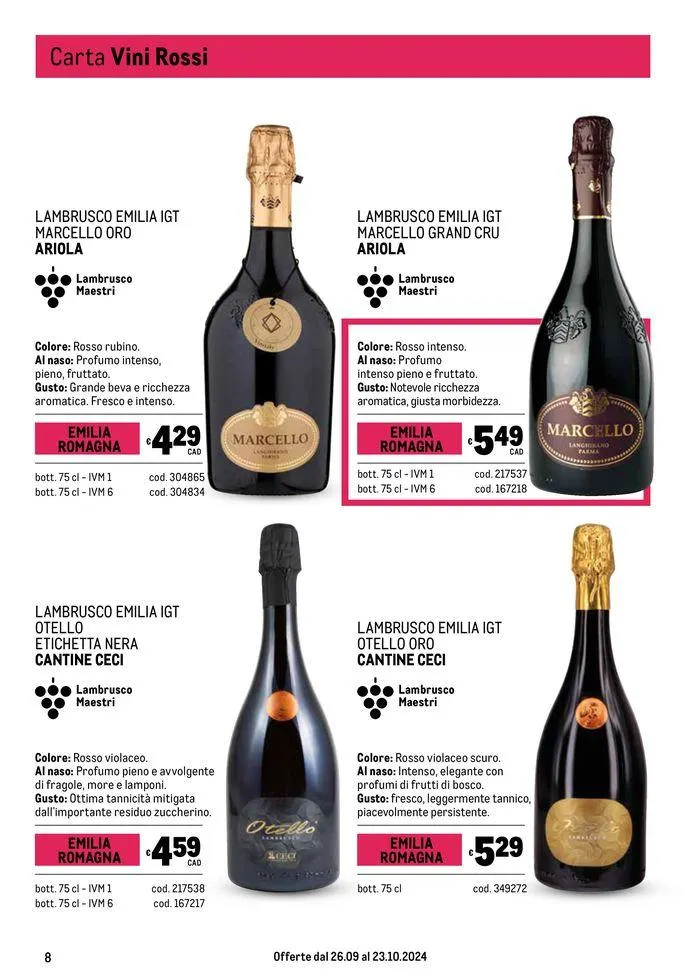 Carta vini autunno da 26 settembre a 23 ottobre di 2024 - Pagina del volantino 8