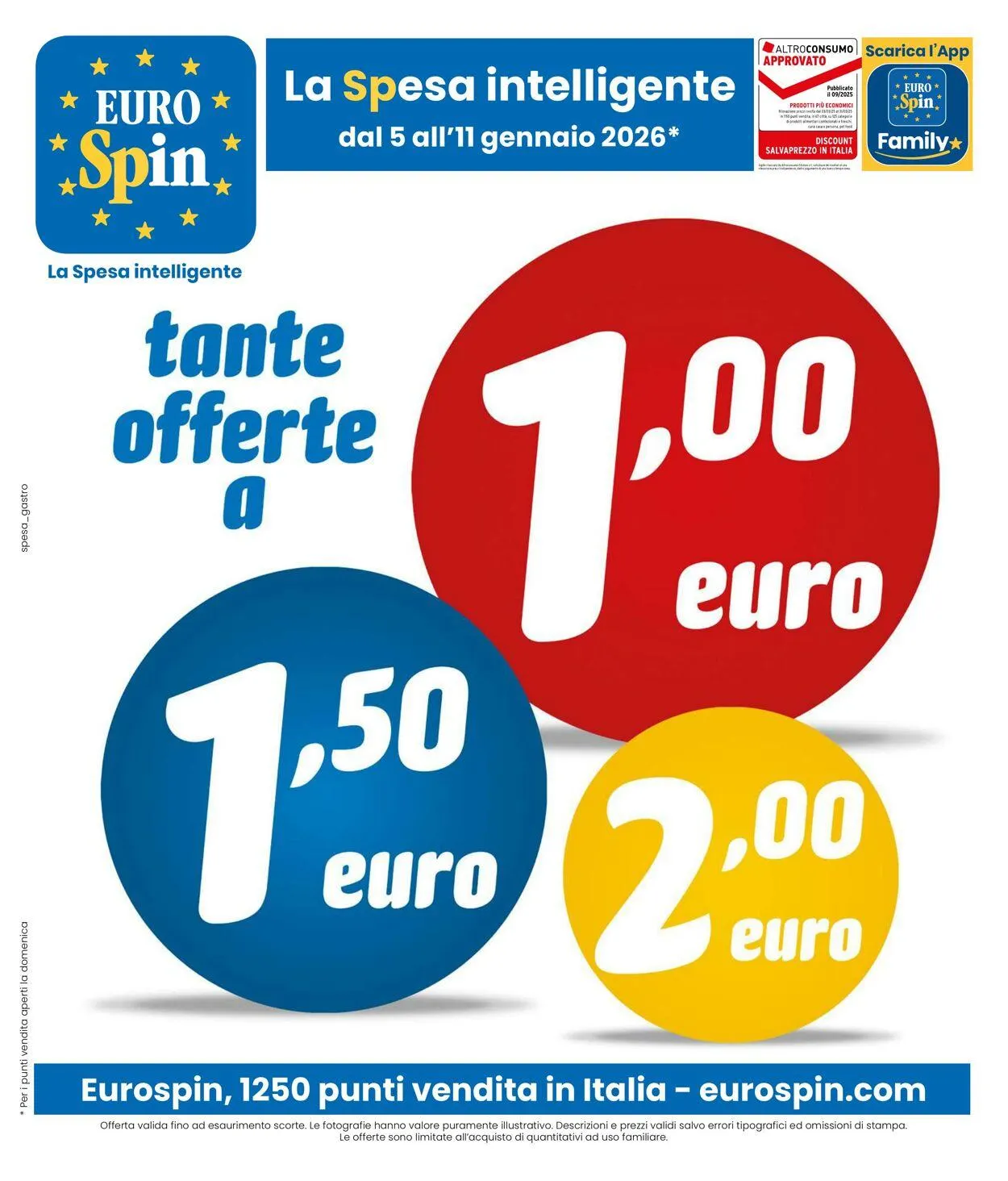 Eurospin da 5 gennaio a 12 gennaio di 2026 - Pagina del volantino 1