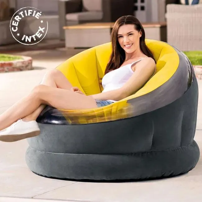 Intex 68582NP - Poltrona Gonfiabile Empire, Colori Assortiti, 112x109x69 cm