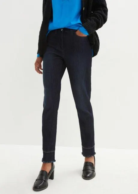 Jeans cropped elasticizzati con glitter