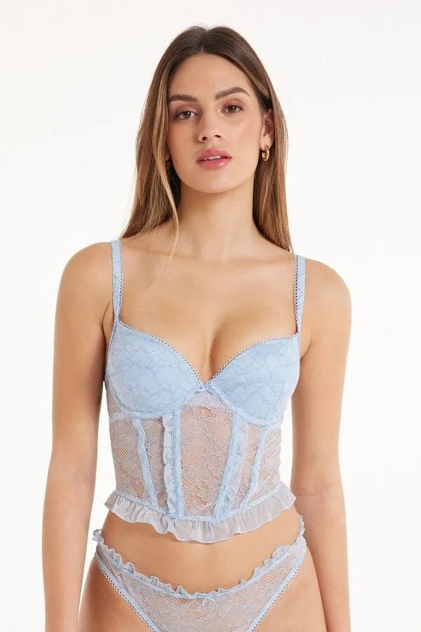Sujetador Tipo Top Push-Up con Relleno Glitter Garden Lace