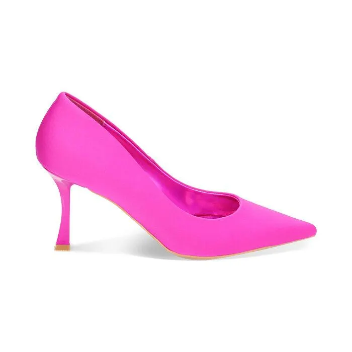 Décolleté fucsia in lycra, tacco 8 cm