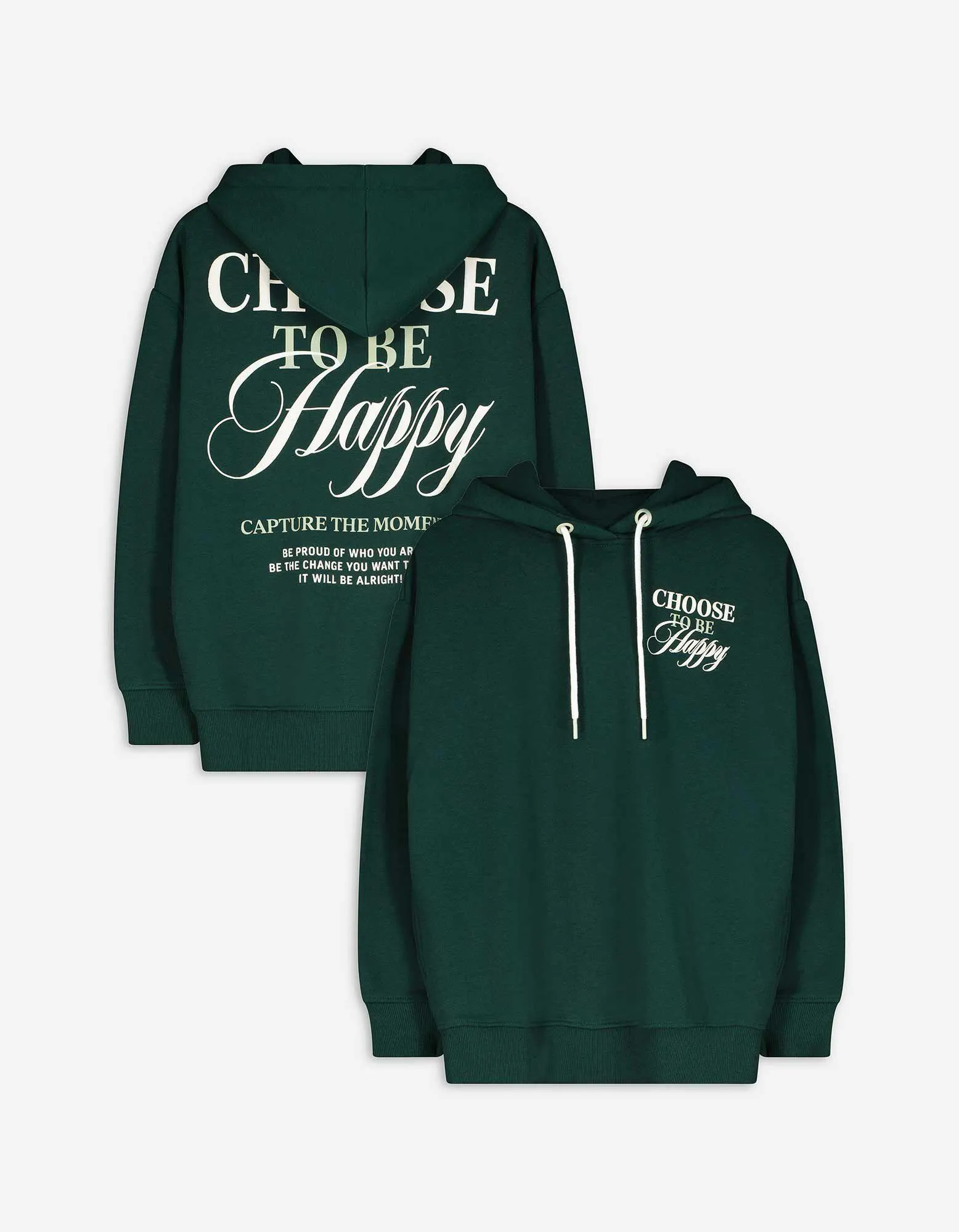 Felpa con cappuccio - Cappuccio - verde