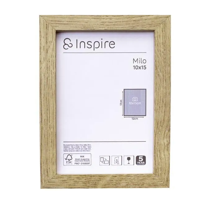 Cornice 10x15 cm in mdf rovere opaco per foto INSPIRE Milo