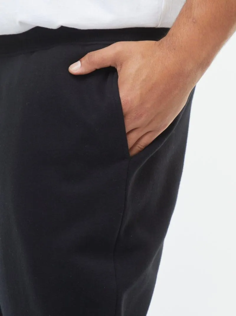 Joggers in tessuto felpato tinta unita - nero