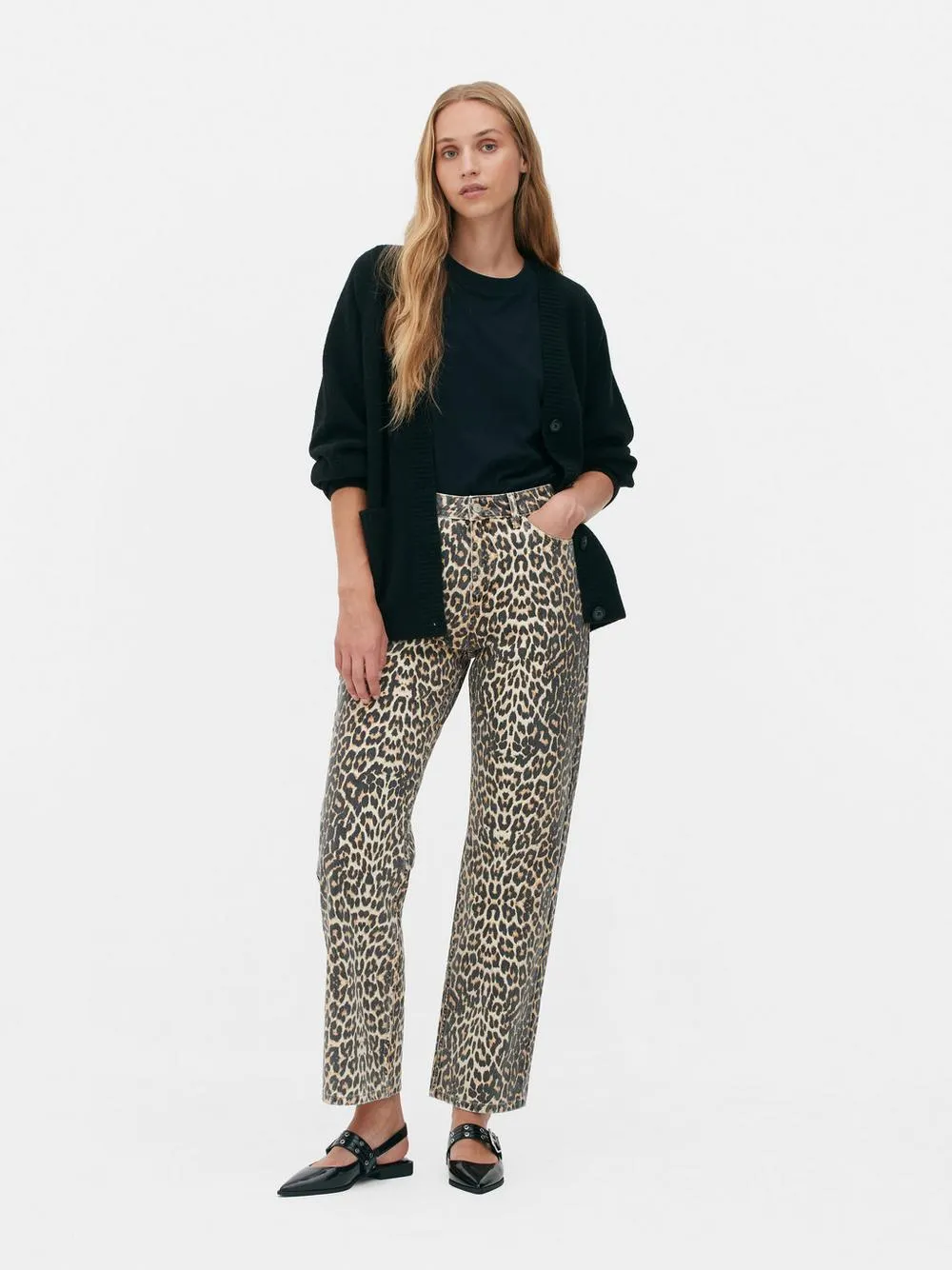 Jeans mit Leoparden-Print