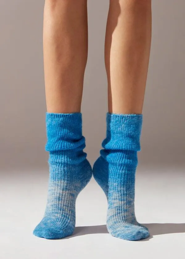 Calze Corte con Lana Soft Sfumata