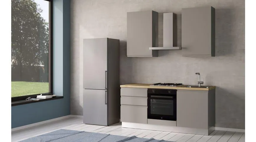 Iris cucina 180 cm colore grigio chiaro