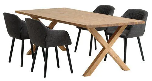 GRIBSKOV L230 table oak + 4 ADSLEV chairs anthracite