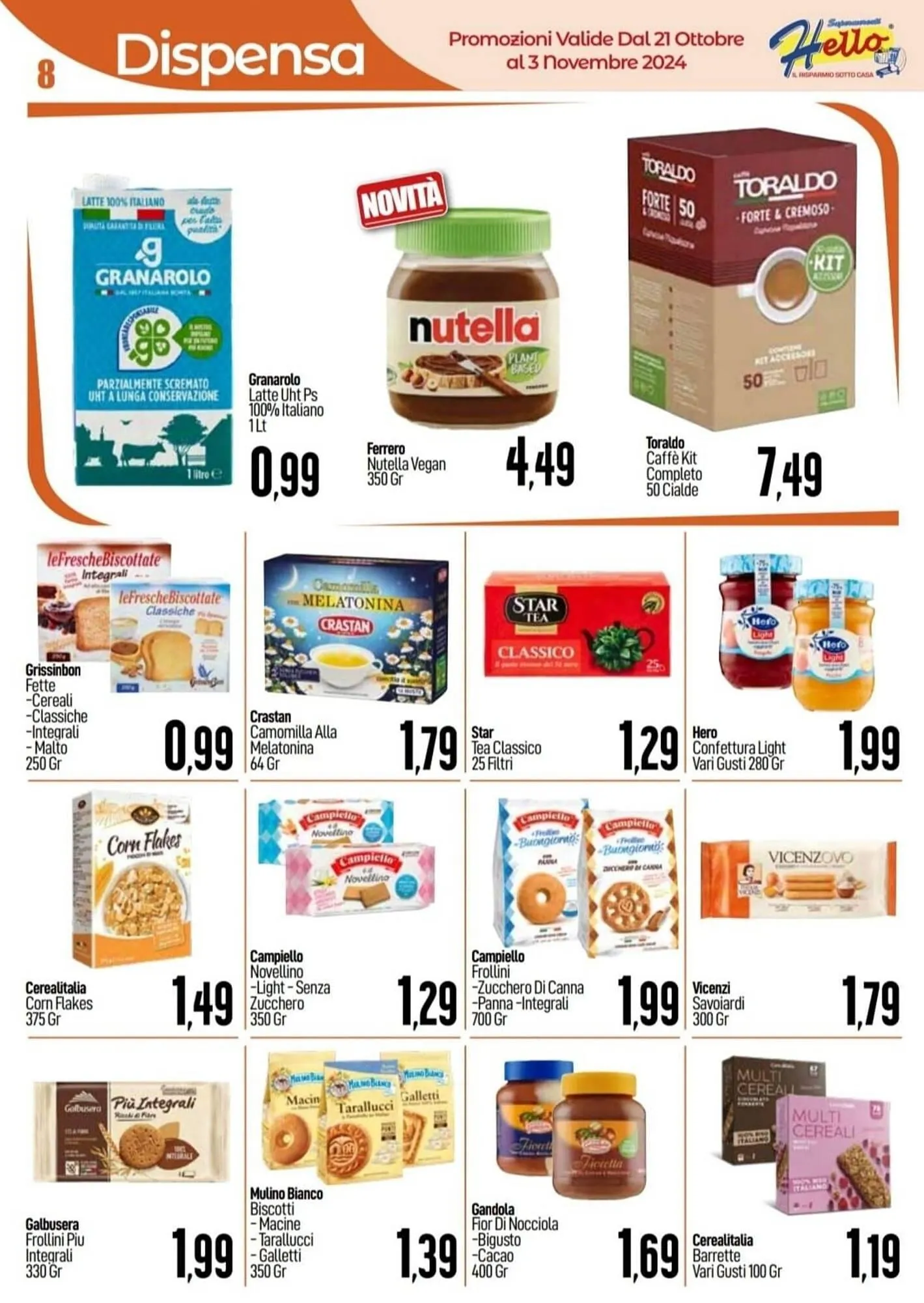 Volantino Hello Supermercati da 21 ottobre a 3 novembre di 2024 - Pagina del volantino 8
