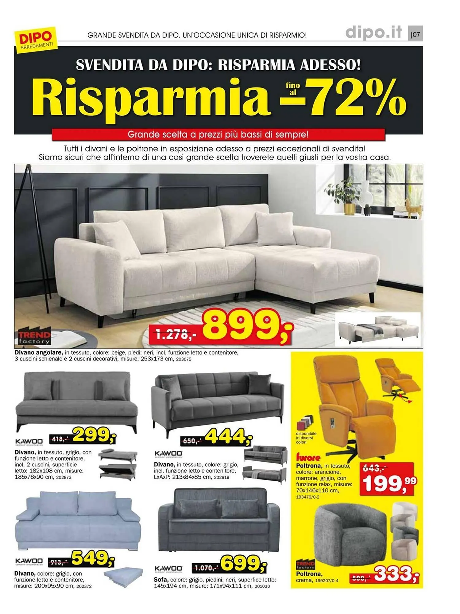 Volantino Dipo Arredamenti da 7 luglio a 20 luglio di 2025 - Pagina del volantino 7