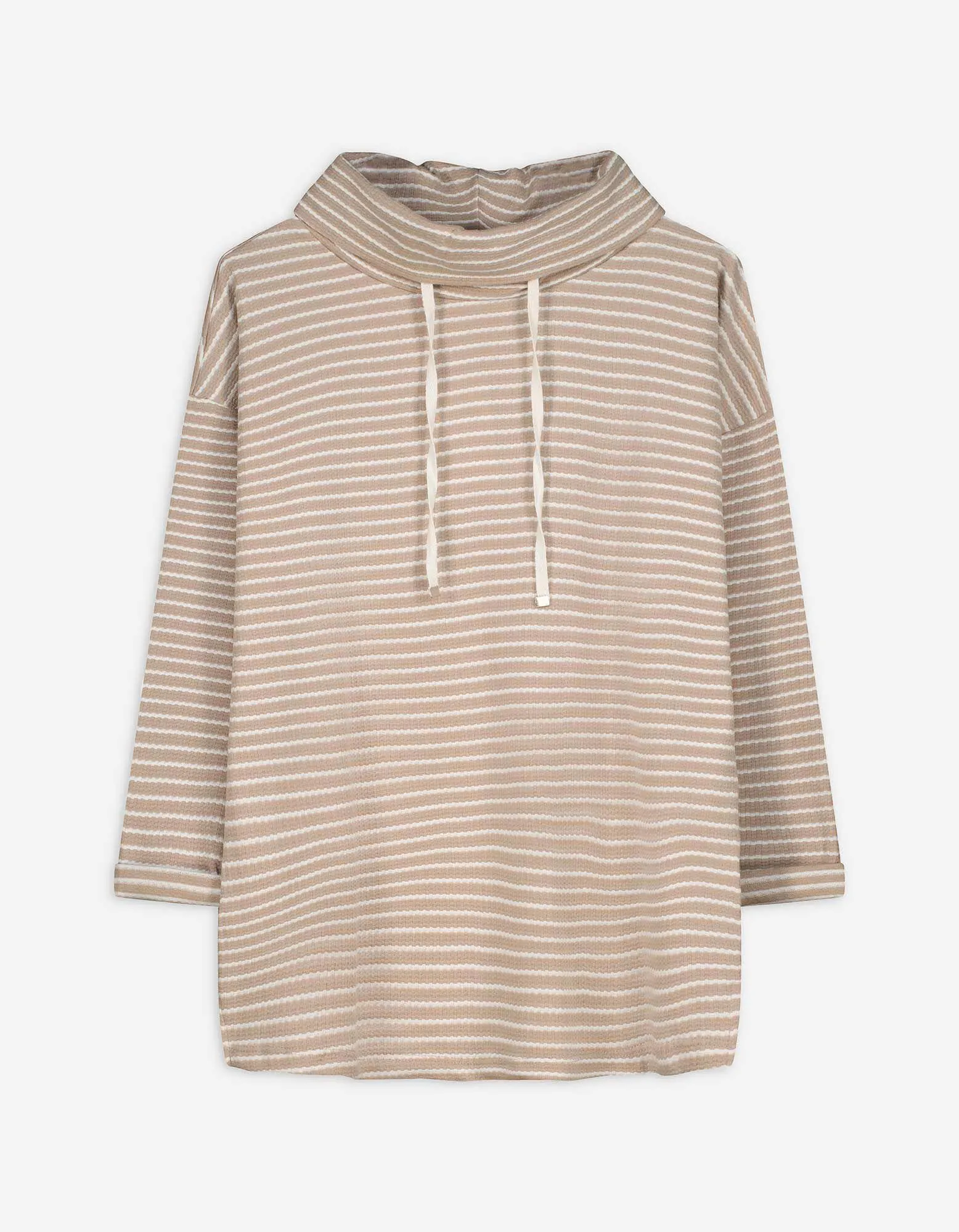 Felpa - Righe - beige