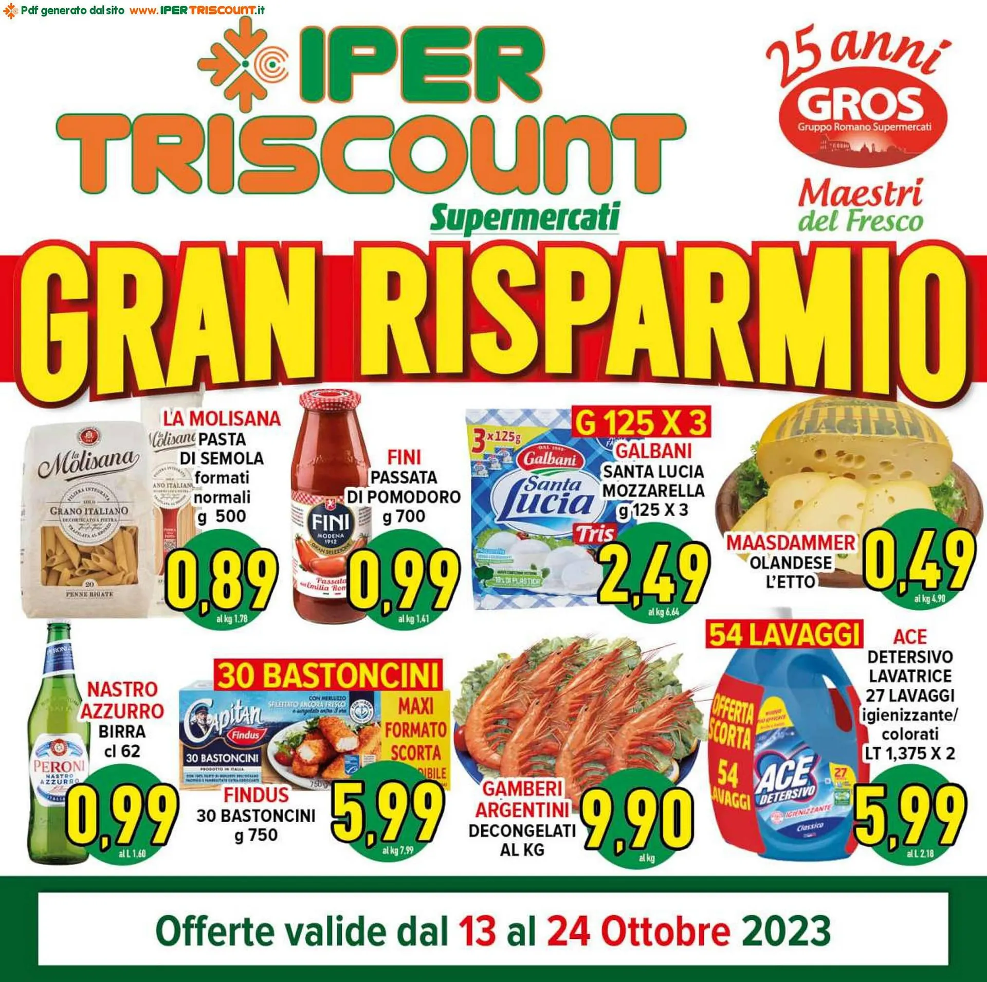 Volantino Iper Triscount da 13 ottobre a 24 ottobre di 2023 - Pagina del volantino 1