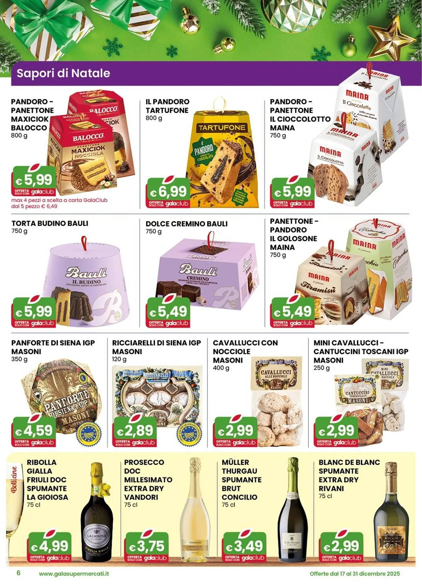 Volantino Gala Supermercati da 17 dicembre a 31 dicembre di 2025 - Pagina del volantino 6