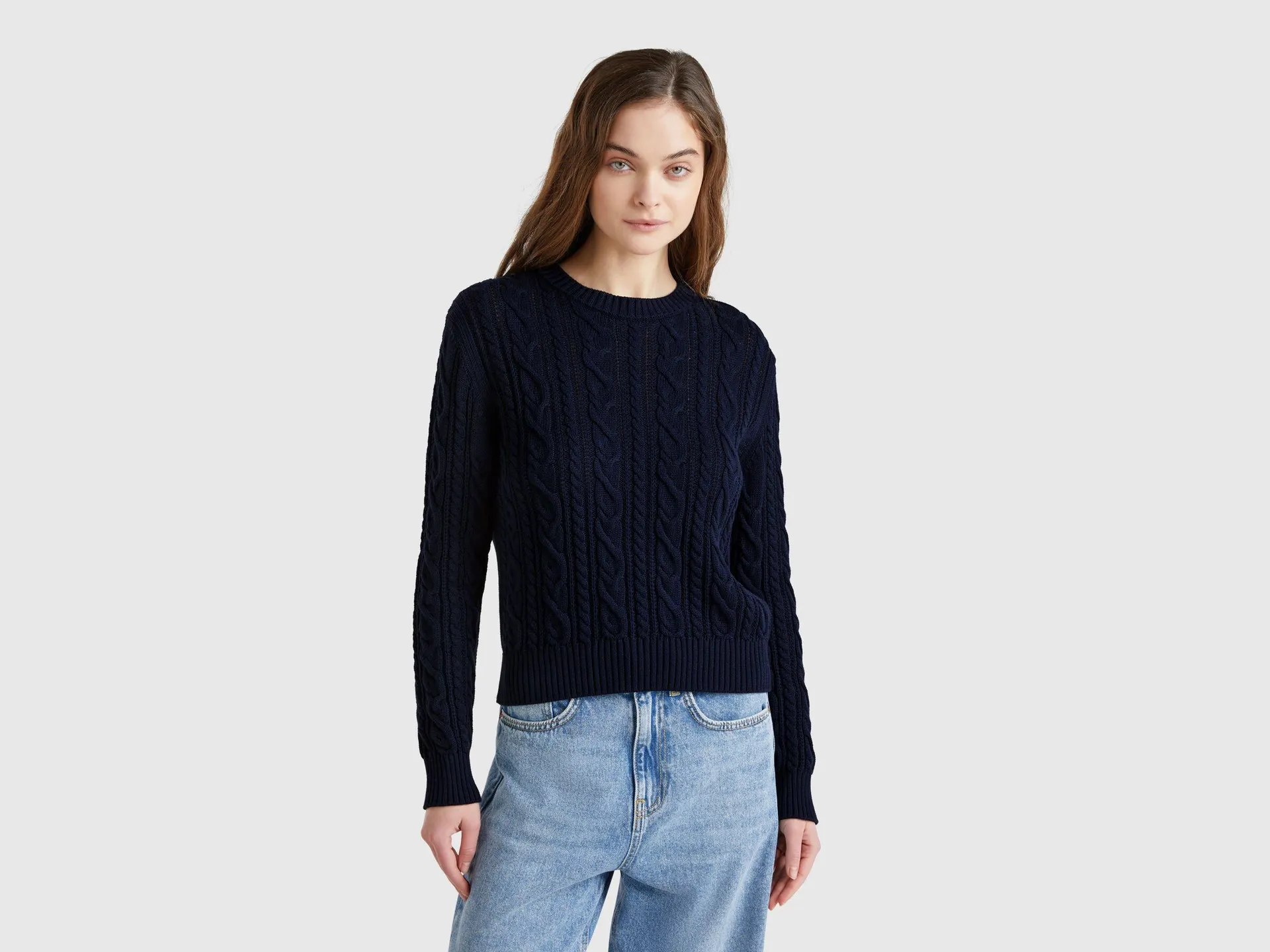 Maglia a trecce 100% cotone