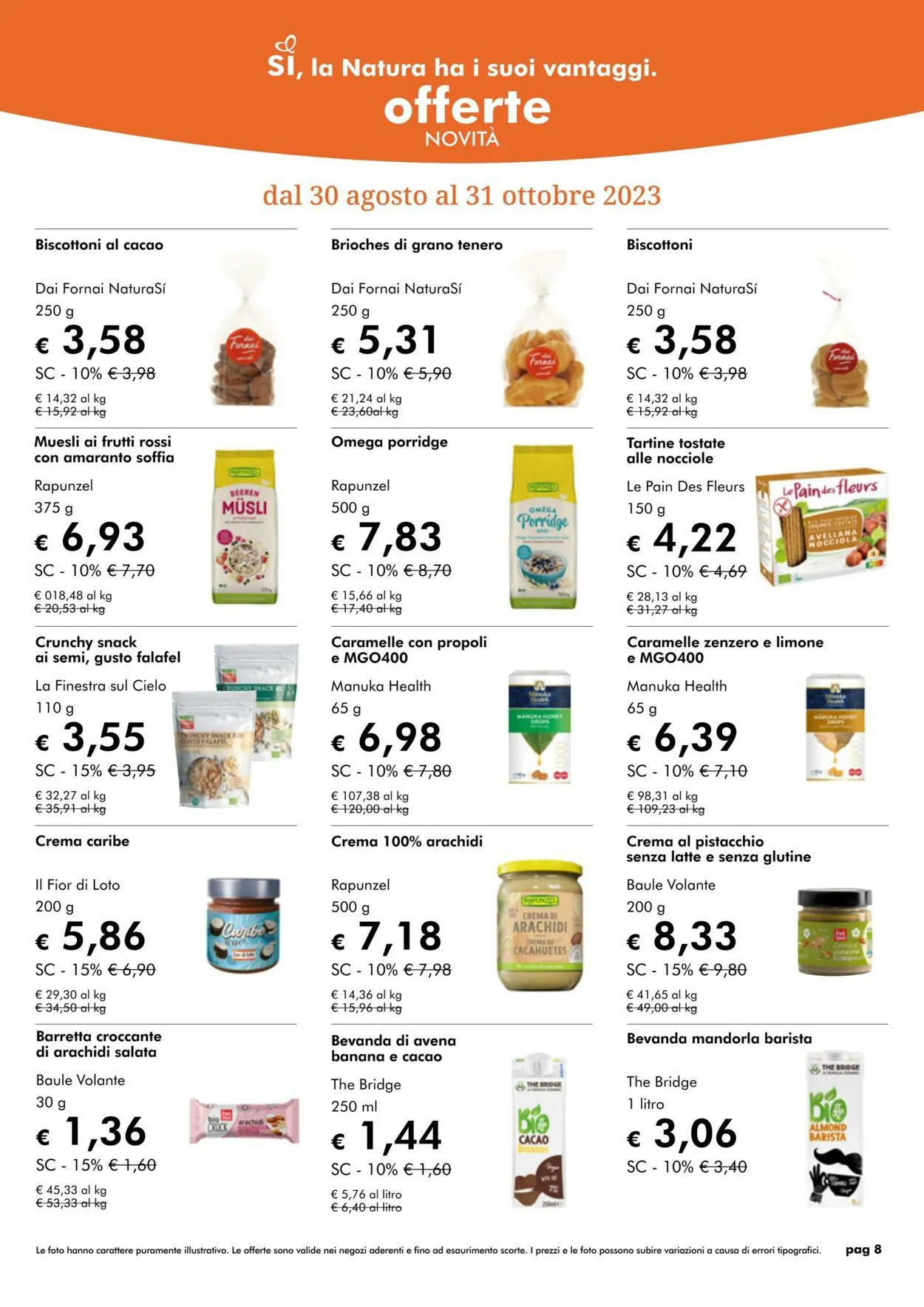 NaturaSì da 1 ottobre a 31 ottobre di 2023 - Pagina del volantino 8