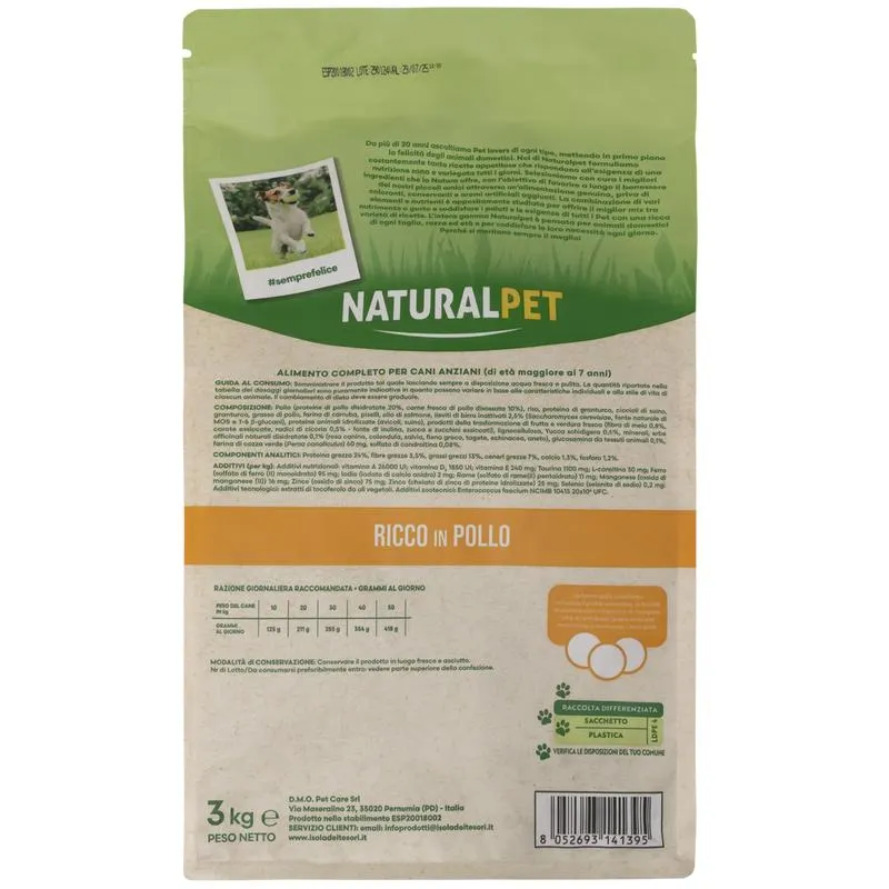 Naturalpet Dog Senior All breeds ricco in pollo 3kg