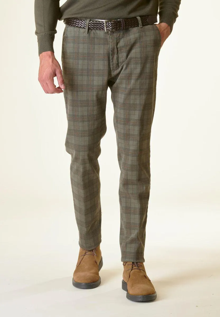 Pantalone militare Galles beige cotone slim