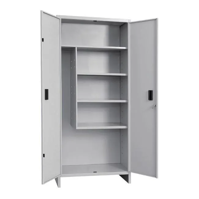 Armadio per scope Pratiko Q in acciaio, grigio L 80 x H 179.5 x P 40 cm 2 ante, da interno