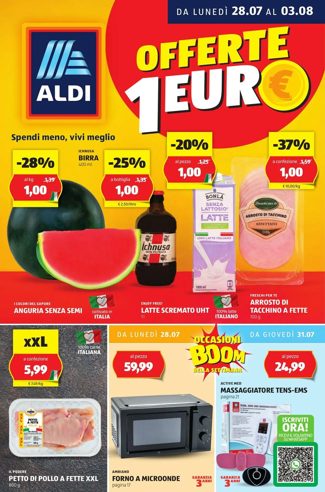 Aldi Volantino attuale da 28 luglio a 3 agosto di 2025 - Pagina del volantino 1