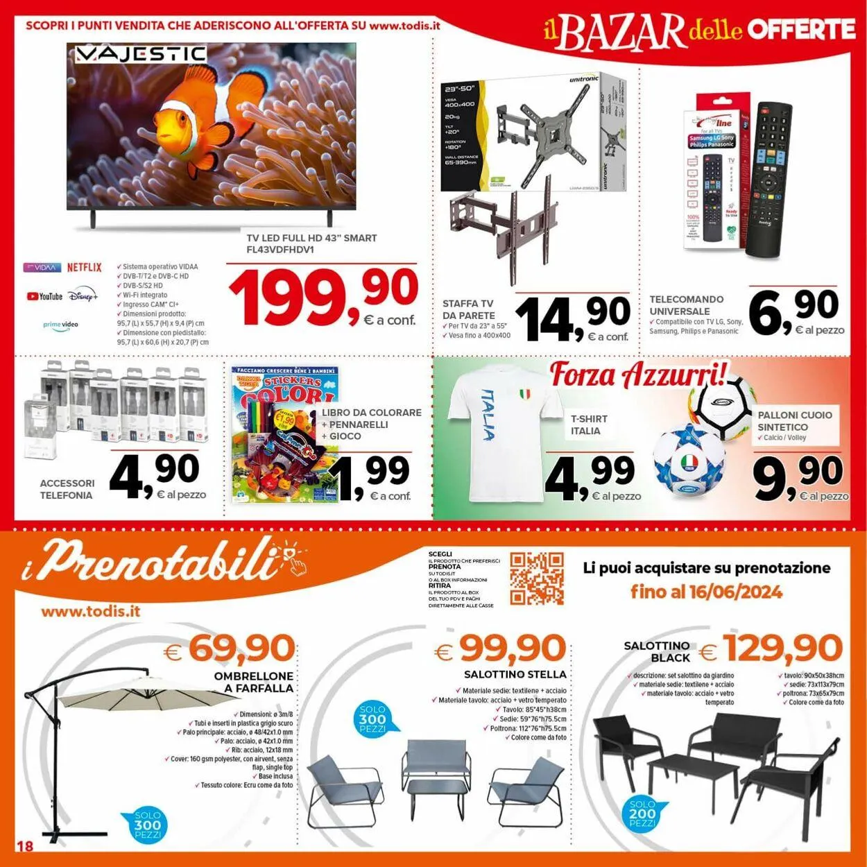Todis Volantino attuale da 12 giugno a 26 giugno di 2024 - Pagina del volantino 18