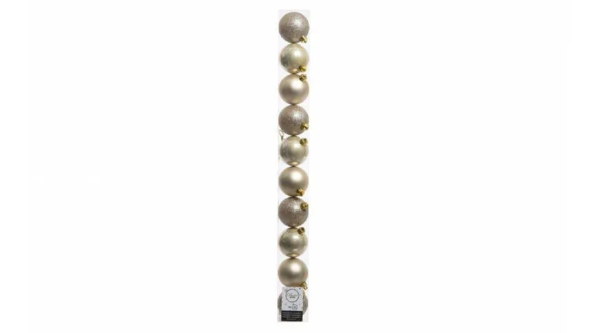 Pearl set 10 sfere natalizie grigio perla Ø6 cm