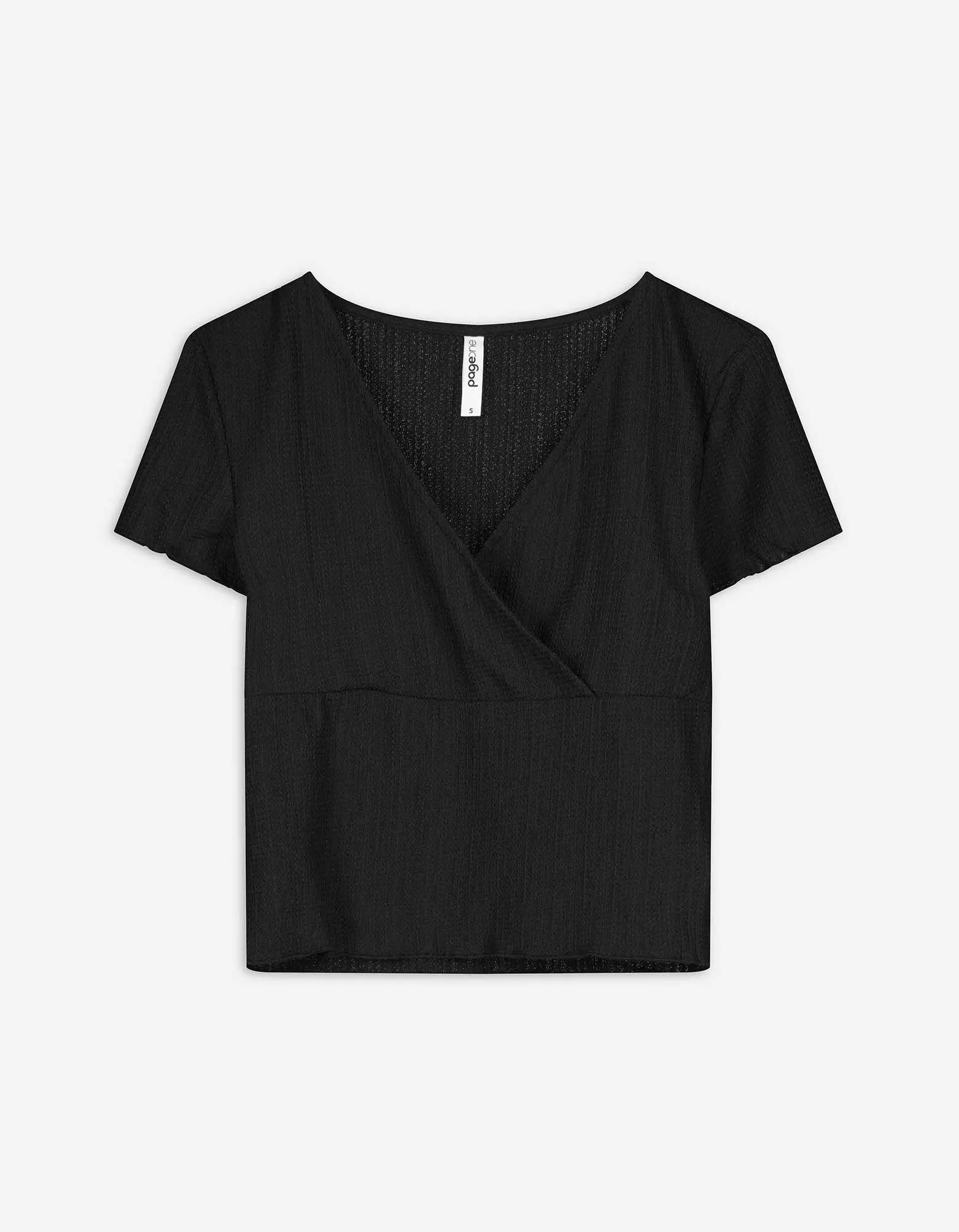 T-shirt - Effetto incrociato - nero