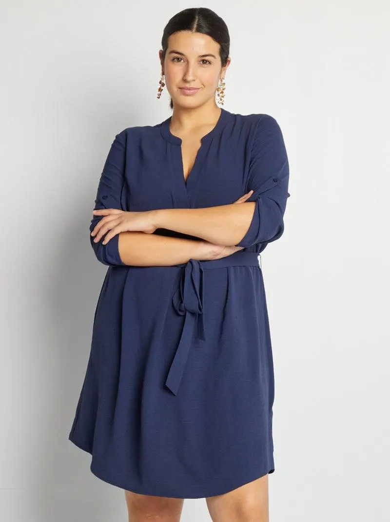 Abito morbido in tessuto crêpe - NERO