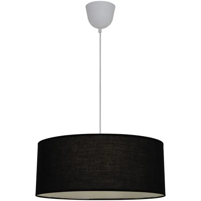 Lampadario Moderno Sitia nero paralume nero 3x E27 Ø48cm INSPIRE