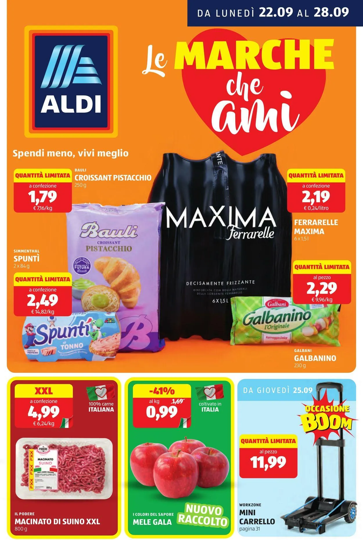 Aldi Volantino attuale da 22 settembre a 28 settembre di 2025 - Pagina del volantino 1