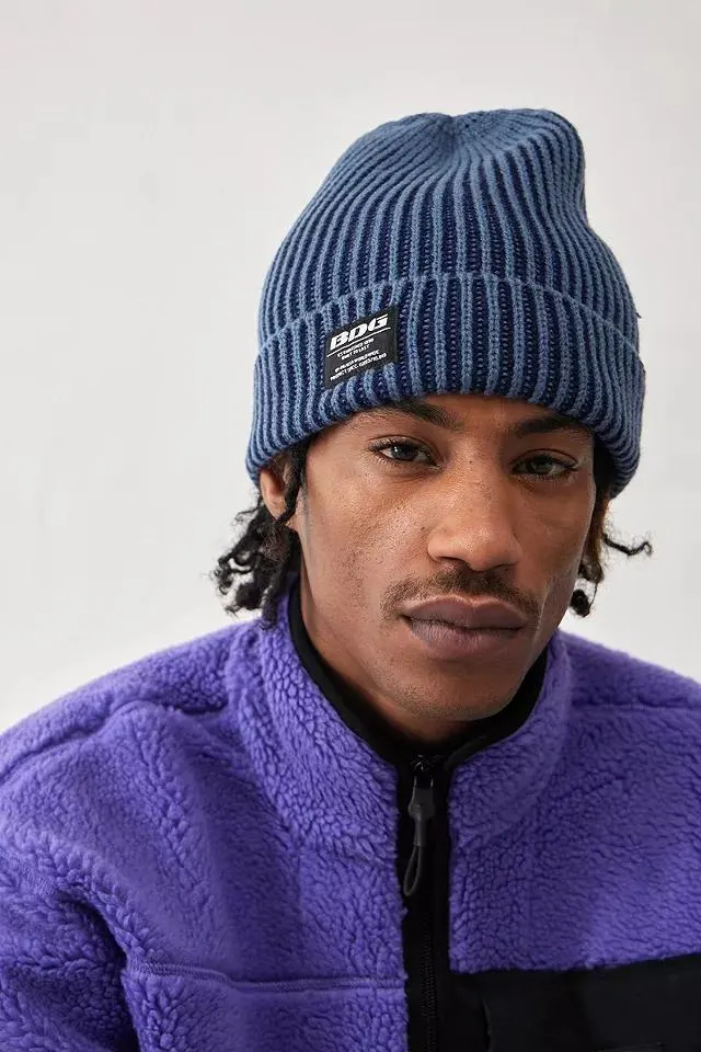 BDG Berretto in maglia a coste blu navy