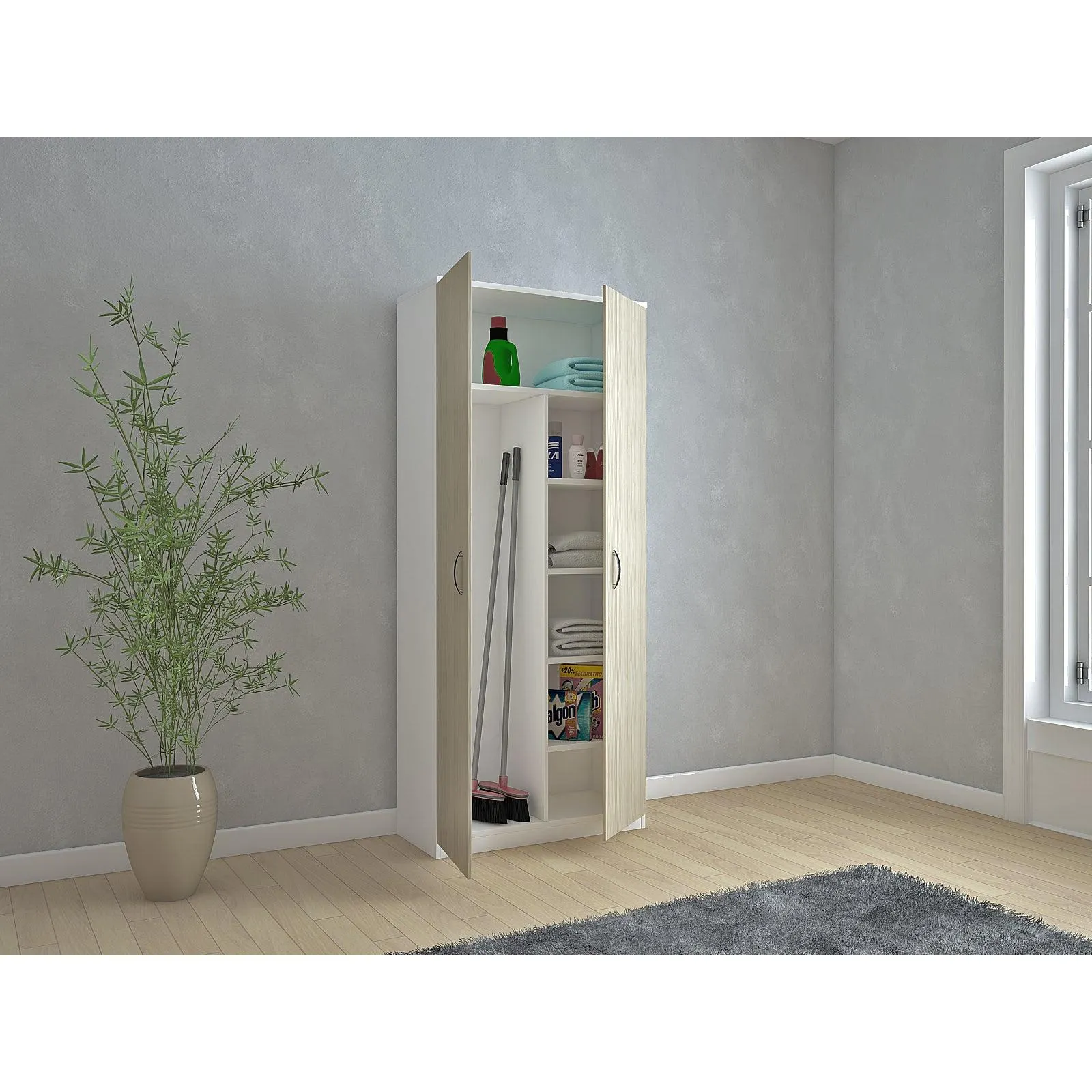 Armadio Portascope 2 Ante Ercole Olmo 186x72x36