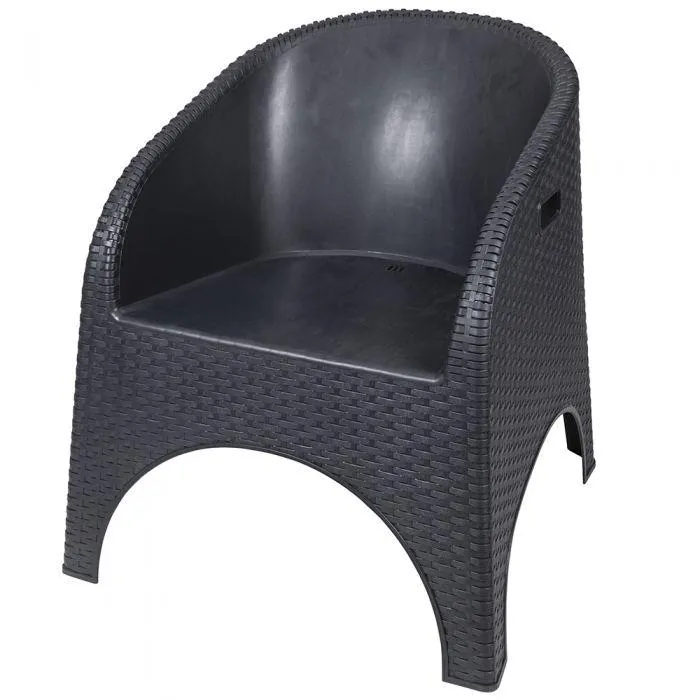 Poltrona da esterno antracite con braccioli, Pachá Esté