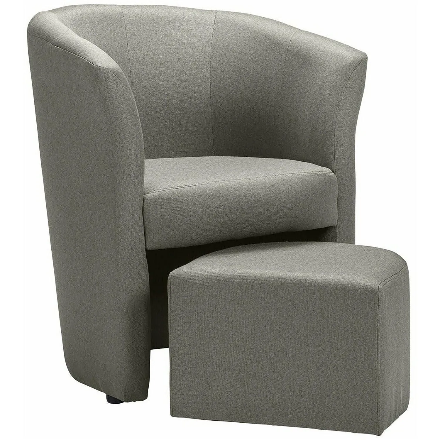 Poltrona in tessuto con pouf grigio Djerba Savana