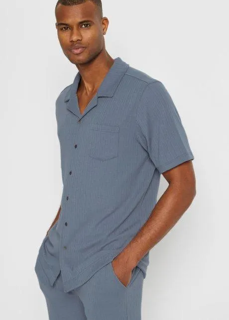 Maglia a costine in stile camicia