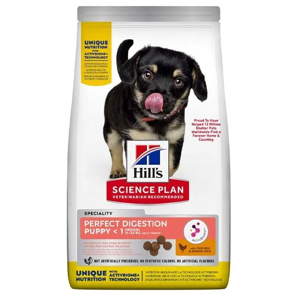 Hill's Pet Nutrition - Science Plan Perfect Digestion Medium Puppy con Pollo e Riso Integrale