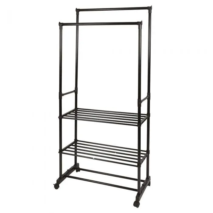 Multistand appendiabiti 2 aste 3 ripiani, Sìordine