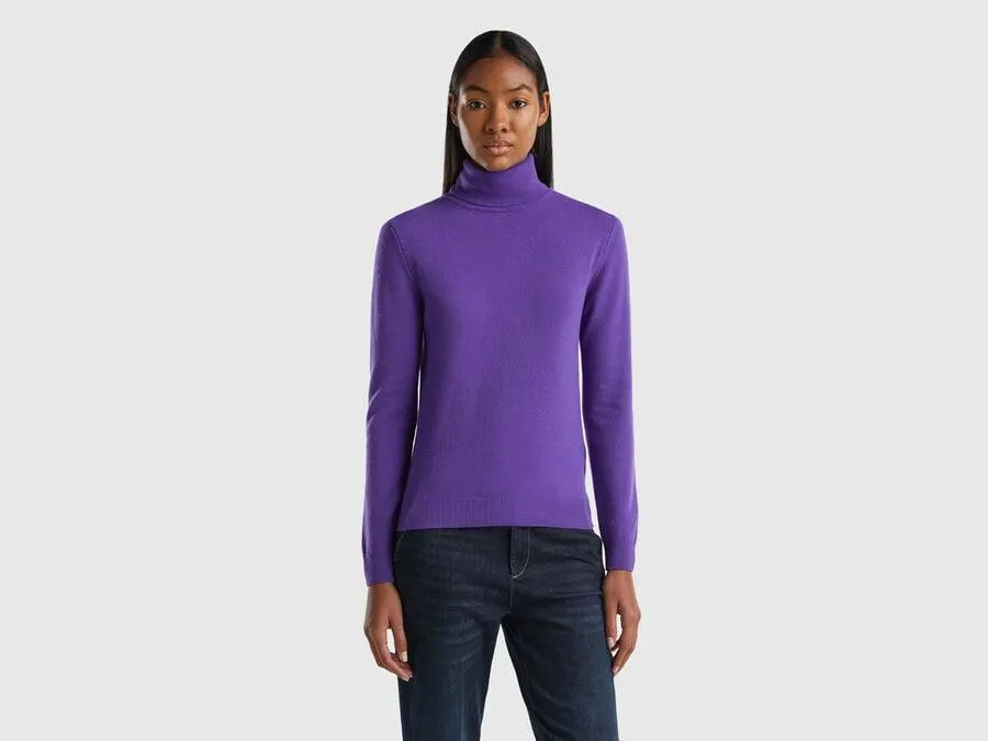 Dolcevita viola in pura lana Merino