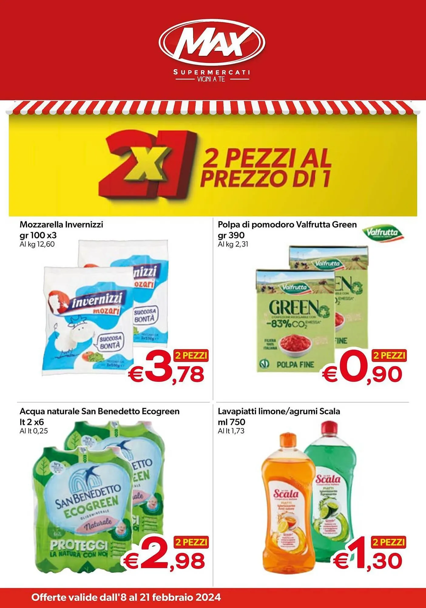 Volantino MAX Supermercati da 8 febbraio a 21 febbraio di 2024 - Pagina del volantino 1