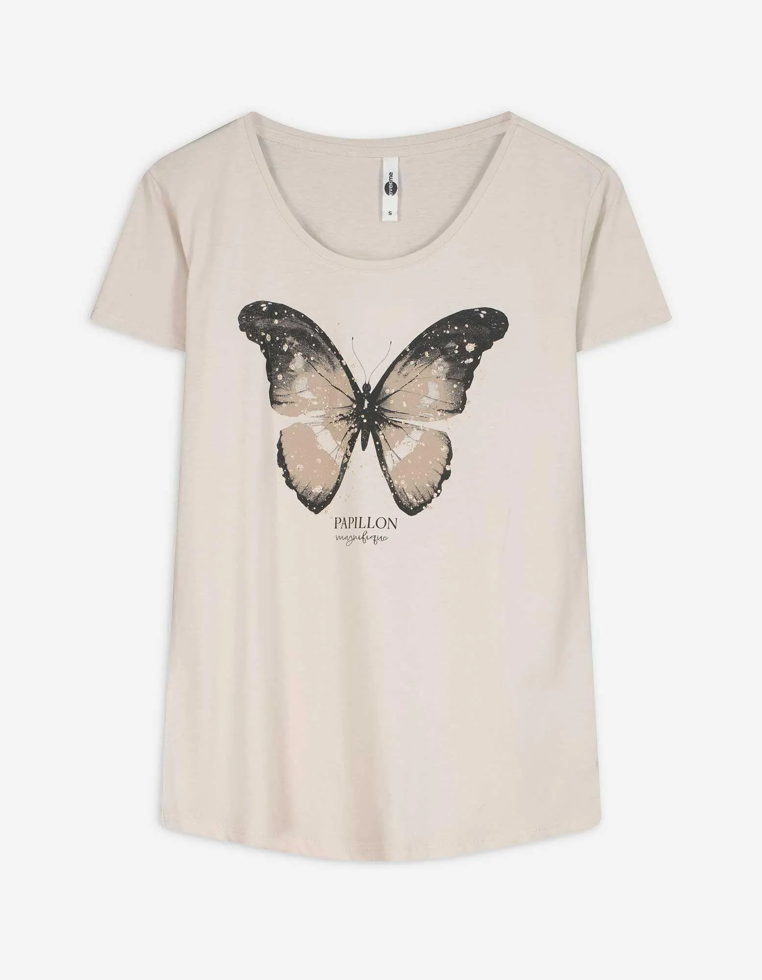 T-shirt - Stampa glitterata - bianco
