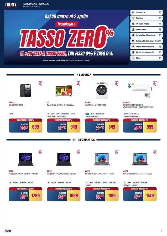 Tasso zero da 20 marzo a 2 aprile di 2025 - Pagina del volantino 1