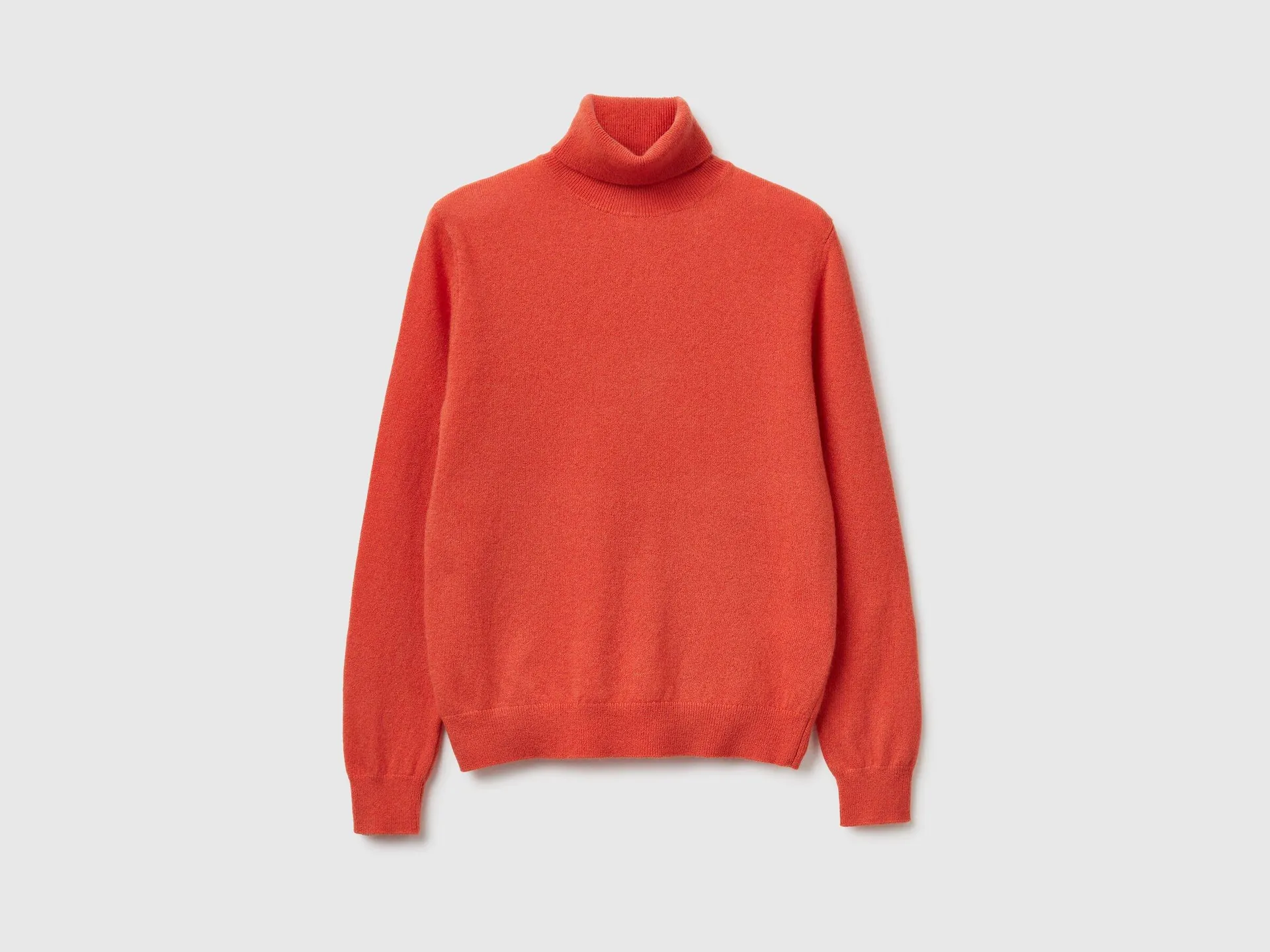 Maglione dolcevita arancione in pura lana Merino
