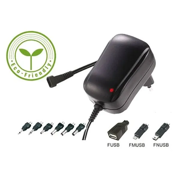 Alimentatore switching 3-12 V – 12 W – 9 plug intercambiabili