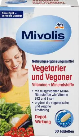 Integratore alimentare per vegetariani e vegani con vitamine e minerali, 46 g