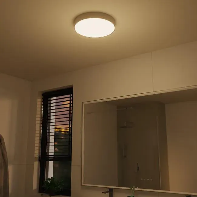 Plafoniera LED Drema Ø 32 cm bianco IP44 cct da bianco caldo al bianco neutro, 2500 lumen INSPIRE