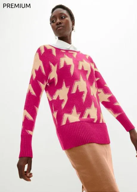 Maglione con maniche a pipistrello in misto lana