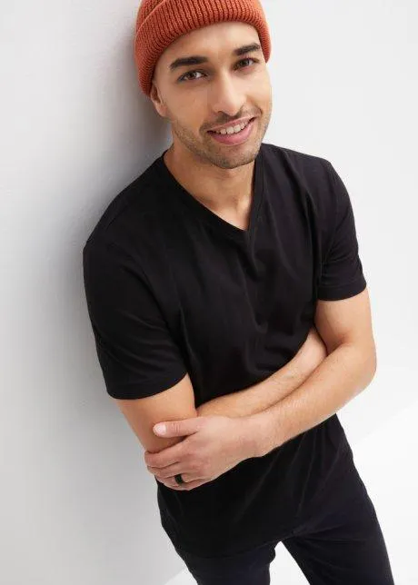 T-shirt Essential senza cuciture con scollo a V in cotone biologico