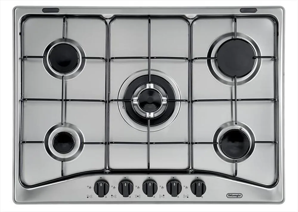 DE LONGHI - Piano cottura a gas YAF 57 ASV 5 fuochi 68cm-Inox