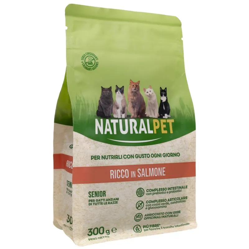 Naturalpet Cat Senior ricco in Salmone 300 gr